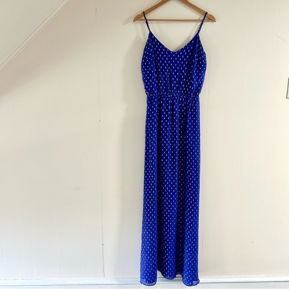 Lilly Pulitzer DeAnna Maxi Dress in Blue Metallic Clip Dot sz M - Picture 2 of 5